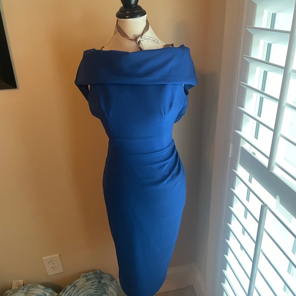 Elegant Blue Off-Shoulder Dress